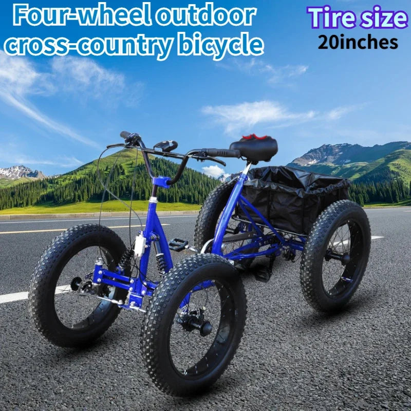 Quad bike 20-inch fat tire with storage basket