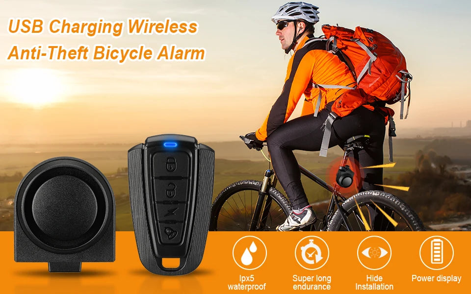 Rockbye Bike Bell USB Rechargeable Motorcycle Electric Horn MTB Road Cycling Remote Control Anti-theft Alarm Bicycle Accessories