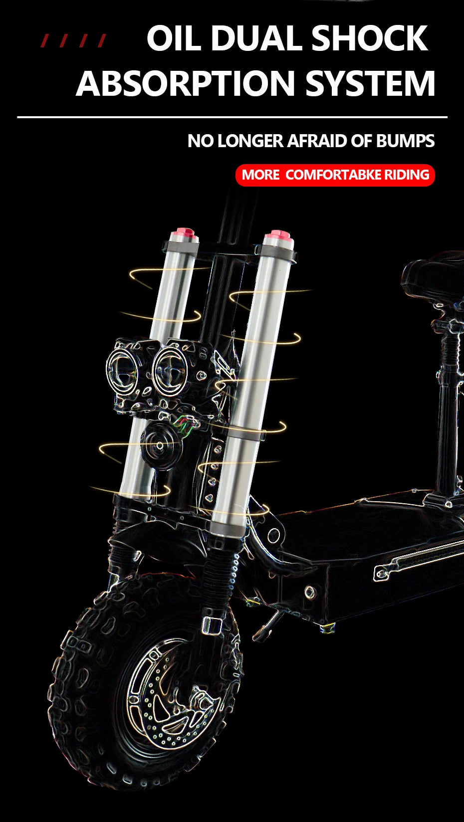 TurboVoyager 5600: 72V 5600W Off-Road Electric Scooter – 90 km/h Max Speed, 110 km Range, Foldable Design
