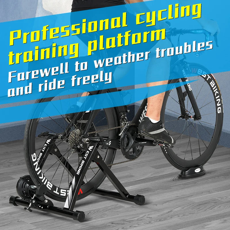 WEST BIKING Indoor Cycling Trainer 6 Speed Magnetic Resistance Wire Control Bike Trainer MTB Road Bike Roller Cycling Platform