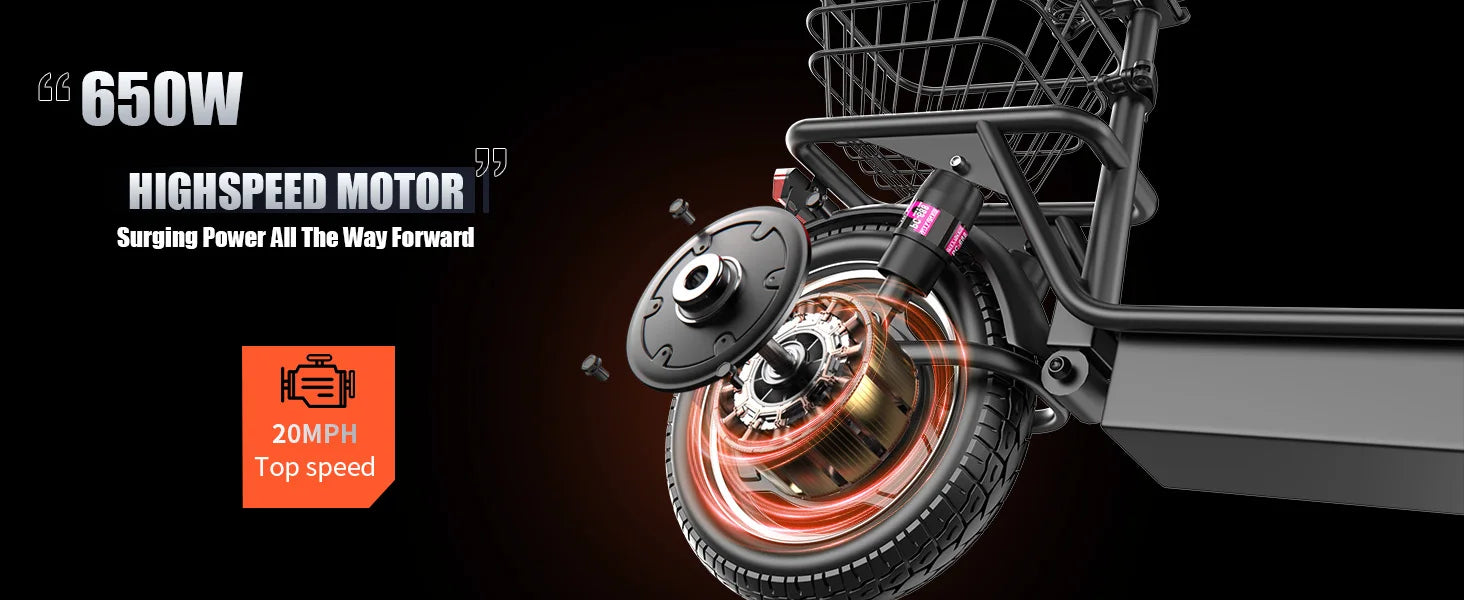 EcoRider 500X: Foldable Electric Scooter with 500W Motor, Seat, Full Suspension, and Storage Basket