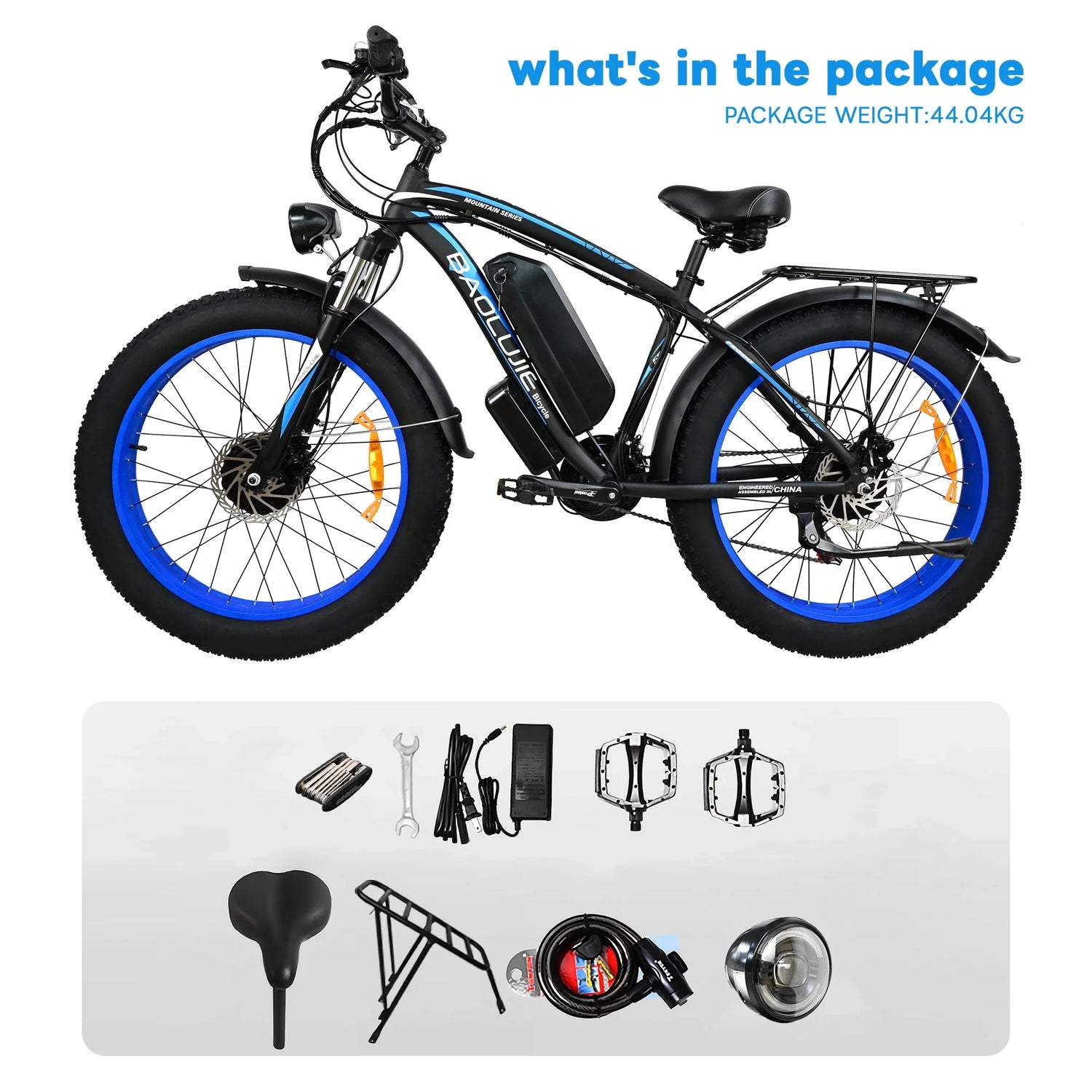 Ebike 2000W Electric Bike 48V 20Ah Removable Battery 26