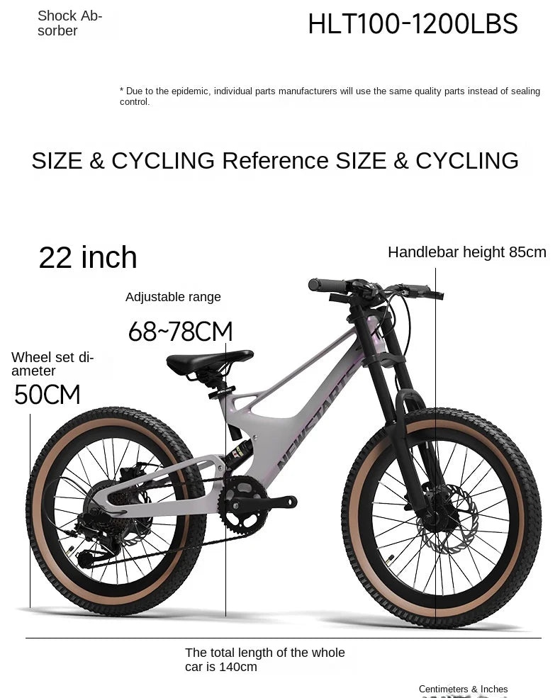 WOLFACE 22 Inch Variable Speed Disc Brake Shock-absorbing Bicycle Student Magnesium Alloy Mountain Bike Outdoor Sports Road Bike