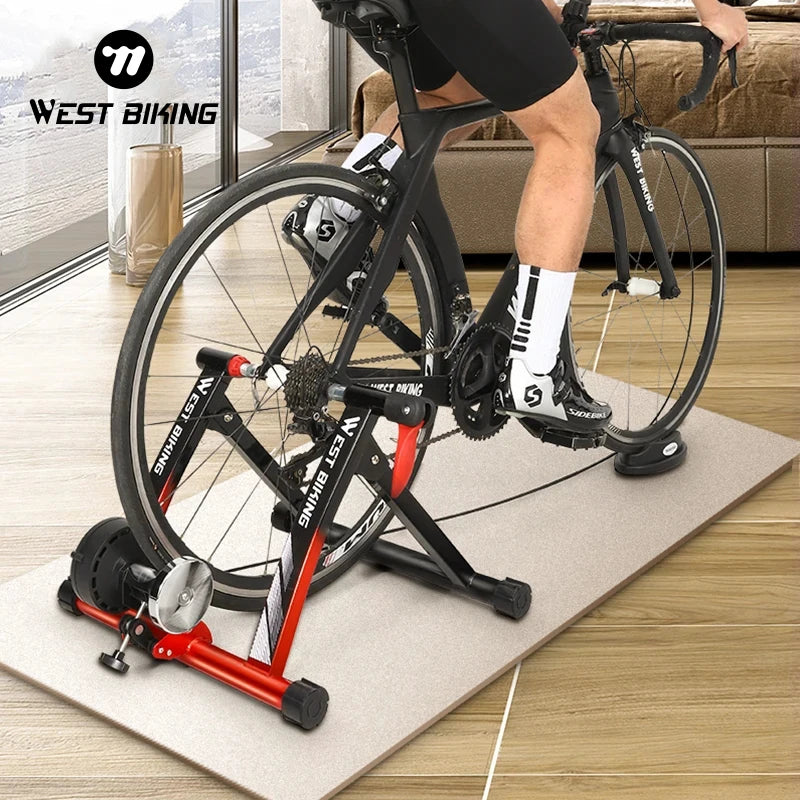 WEST BIKING Indoor Cycling Trainer 6 Speed Magnetic Resistance Wire Control Bike Trainer MTB Road Bike Roller Cycling Platform