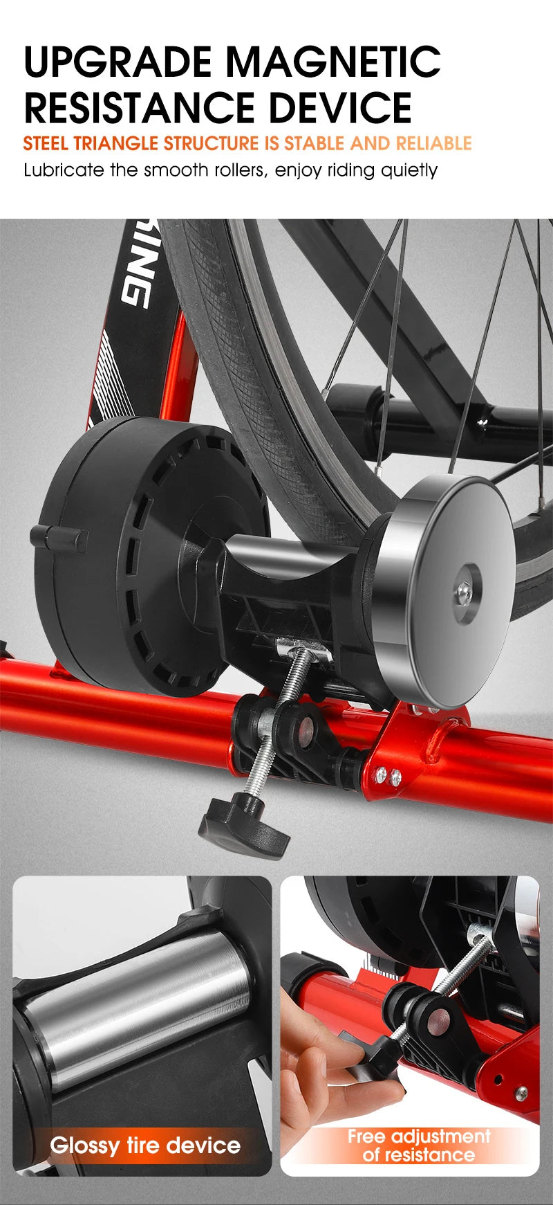 WEST BIKING Indoor Cycling Trainer 6 Speed Magnetic Resistance Wire Control Bike Trainer MTB Road Bike Roller Cycling Platform