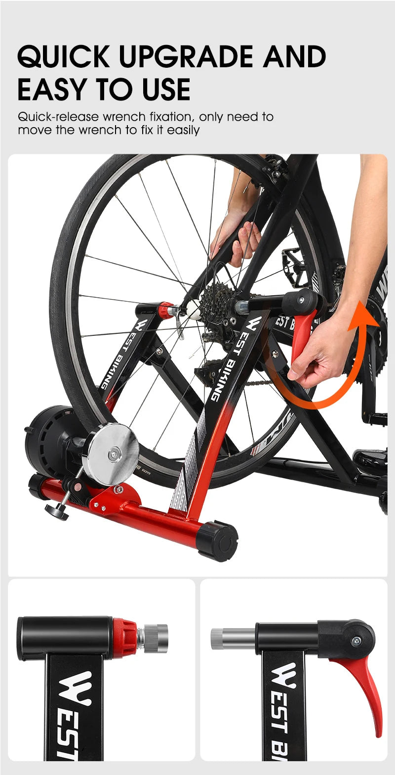 WEST BIKING Indoor Cycling Trainer 6 Speed Magnetic Resistance Wire Control Bike Trainer MTB Road Bike Roller Cycling Platform