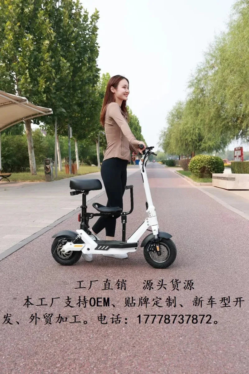 Mini electric 2-wheeler 400W 48V 12AH lithium battery adult sports mobility electric scooter convenient travel folding e bike