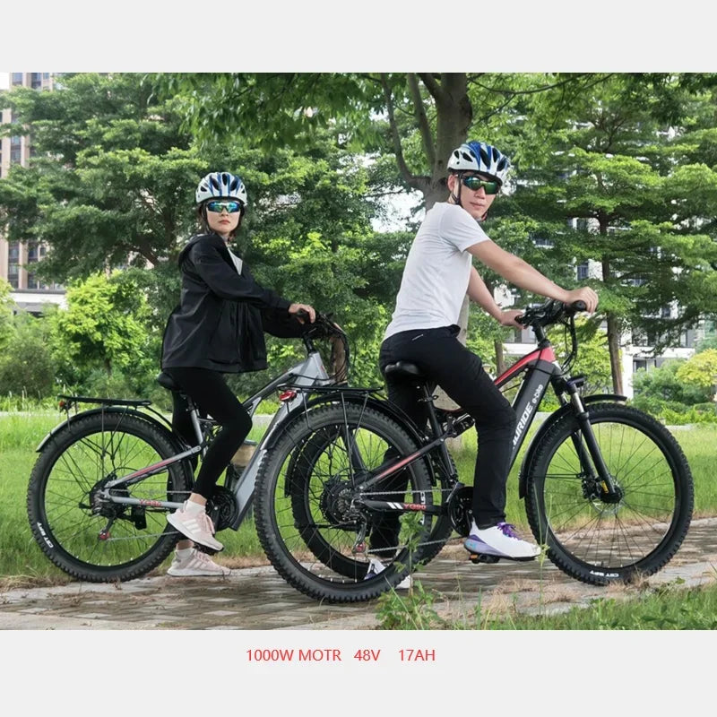 RANDRIDE YG90 Electric Bicycle 1000W 48V17AH Hydraulic Brake Ebike with Full Suspension  21 Gears Shift Free Rack