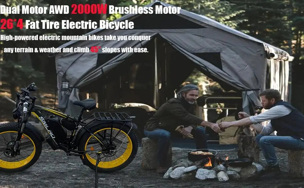 Powerful 2000W Double Motor Electric Mountain Bicycle 48V Smlro XDC600 Pro E-Bike 26*4.0 Fat Tire Front Rear Motorcycle