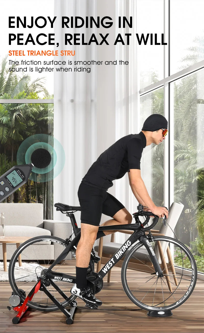 WEST BIKING Indoor Cycling Trainer 6 Speed Magnetic Resistance Wire Control Bike Trainer MTB Road Bike Roller Cycling Platform