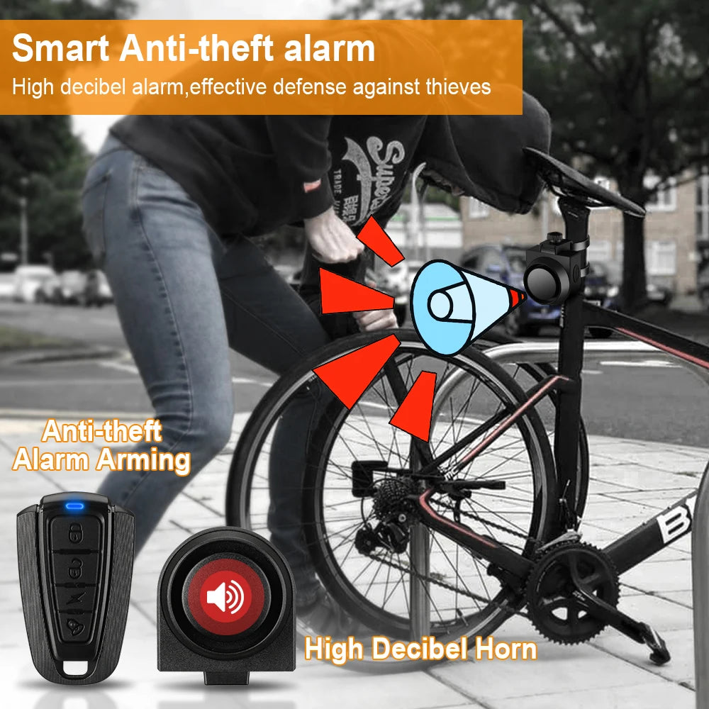 Rockbye Bike Bell USB Rechargeable Motorcycle Electric Horn MTB Road Cycling Remote Control Anti-theft Alarm Bicycle Accessories