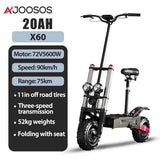 TurboVoyager 5600: 72V 5600W Off-Road Electric Scooter – 90 km/h Max Speed, 110 km Range, Foldable Design