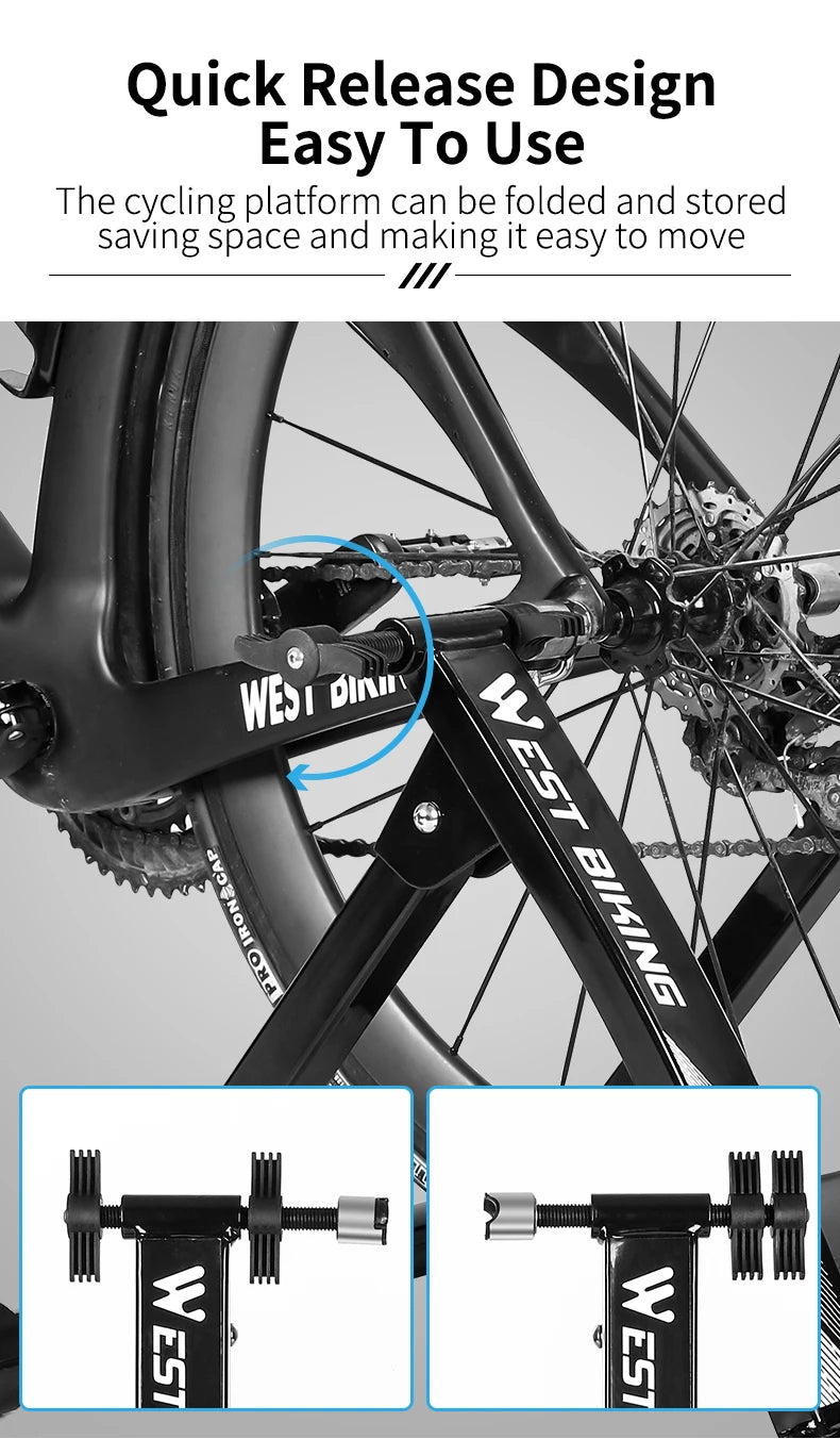 WEST BIKING Indoor Cycling Trainer 6 Speed Magnetic Resistance Wire Control Bike Trainer MTB Road Bike Roller Cycling Platform