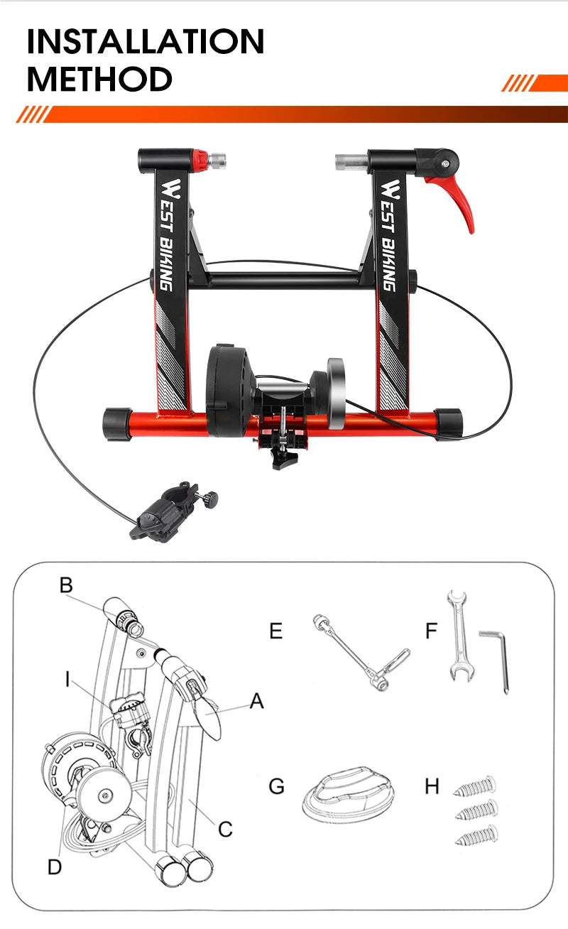 WEST BIKING Indoor Cycling Trainer 6 Speed Magnetic Resistance Wire Control Bike Trainer MTB Road Bike Roller Cycling Platform