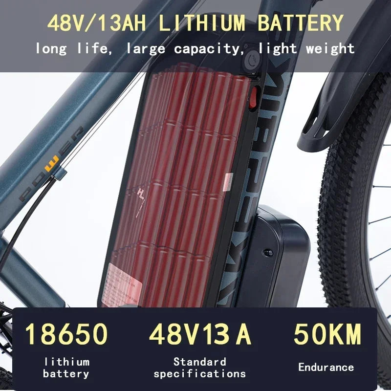 EBIKE 1000W City Electric Bike Removable 13Ah Lithium-ion Battery Ebike 60 Miles Range Dual Disc Brakes Alloy Electric Bicycle