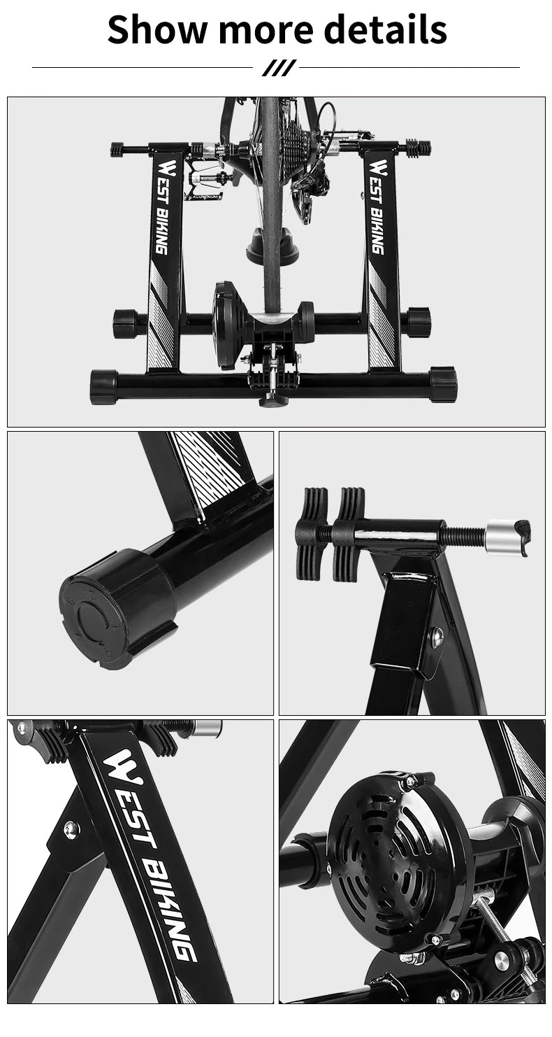 WEST BIKING Indoor Cycling Trainer 6 Speed Magnetic Resistance Wire Control Bike Trainer MTB Road Bike Roller Cycling Platform