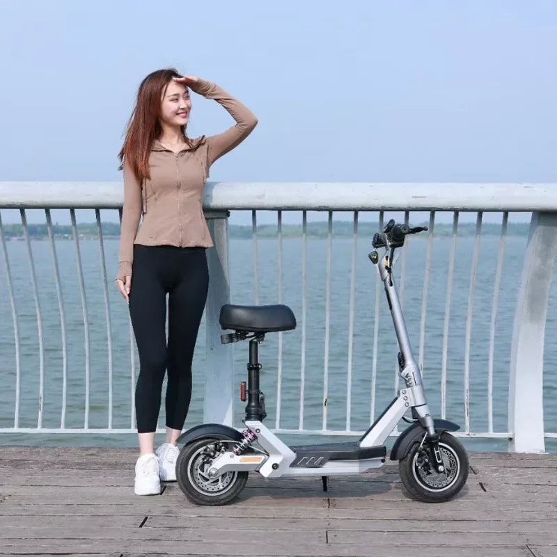 Mini electric 2-wheeler 400W 48V 12AH lithium battery adult sports mobility electric scooter convenient travel folding e bike