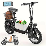 EcoRider 500X: Foldable Electric Scooter with 500W Motor, Seat, Full Suspension, and Storage Basket