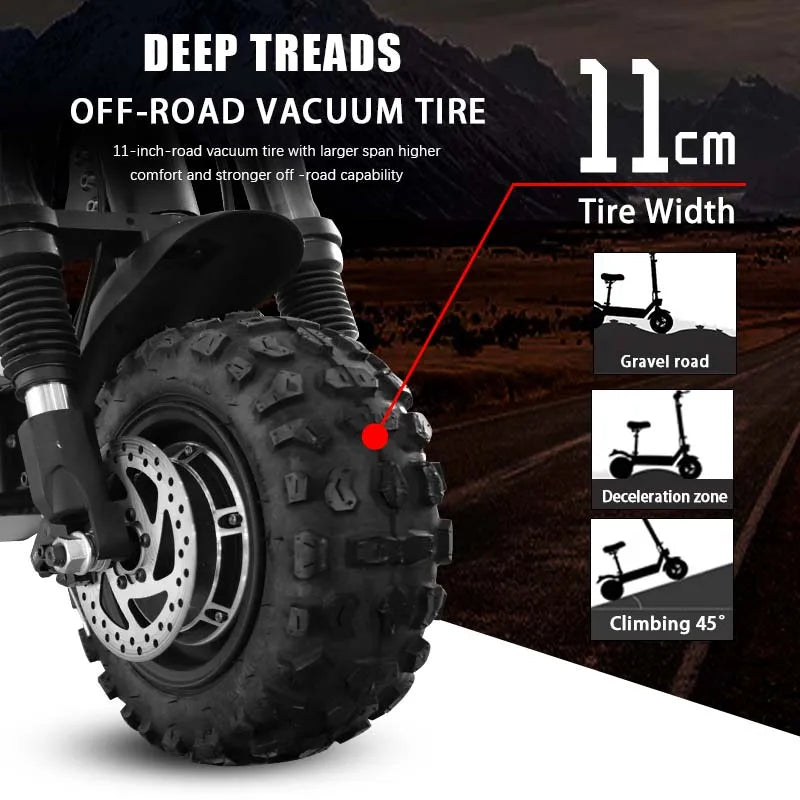 TurboVoyager 5600: 72V 5600W Off-Road Electric Scooter – 90 km/h Max Speed, 110 km Range, Foldable Design
