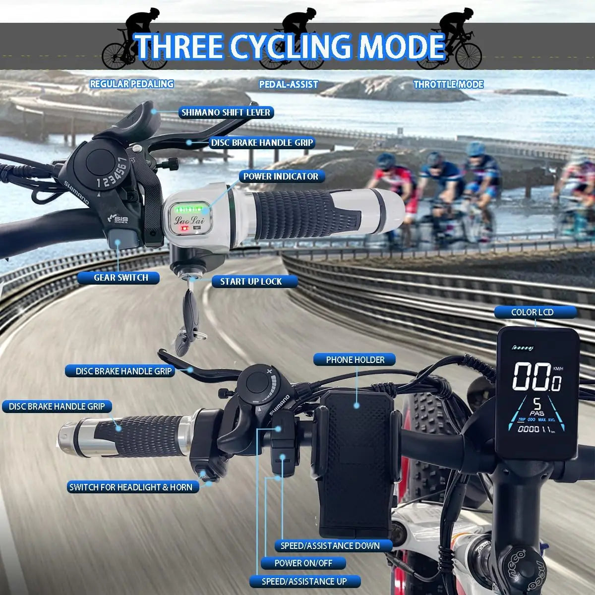 Powerful 2000W Double Motor Electric Mountain Bicycle 48V Smlro XDC600 Pro E-Bike 26*4.0 Fat Tire Front Rear Motorcycle