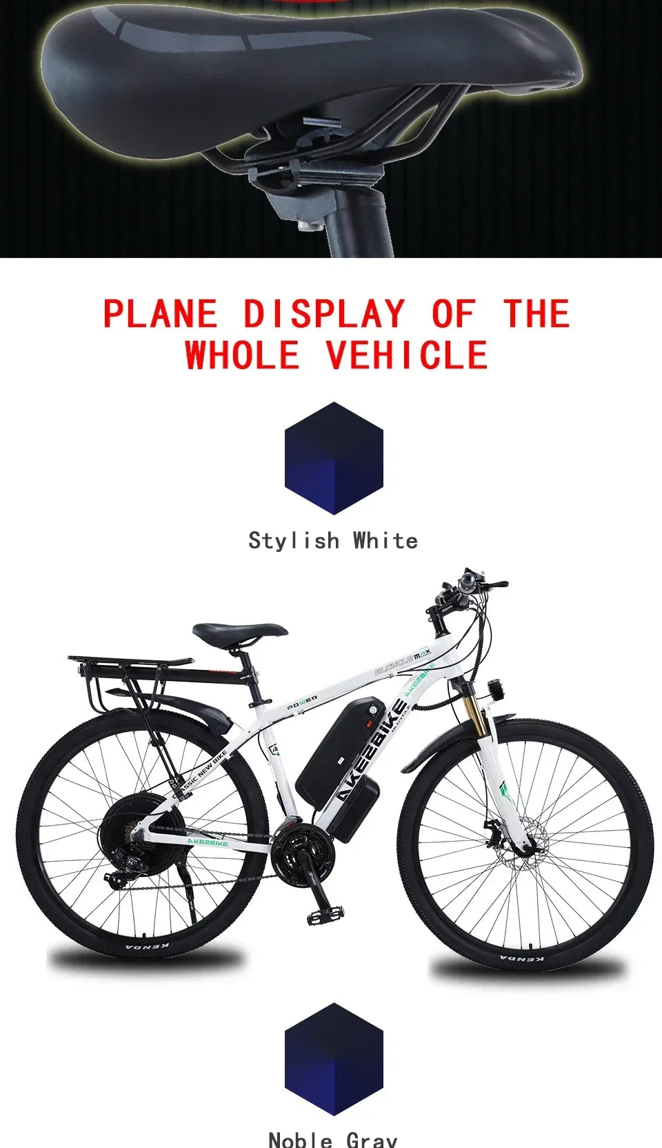 EBIKE 1000W City Electric Bike Removable 13Ah Lithium-ion Battery Ebike 60 Miles Range Dual Disc Brakes Alloy Electric Bicycle