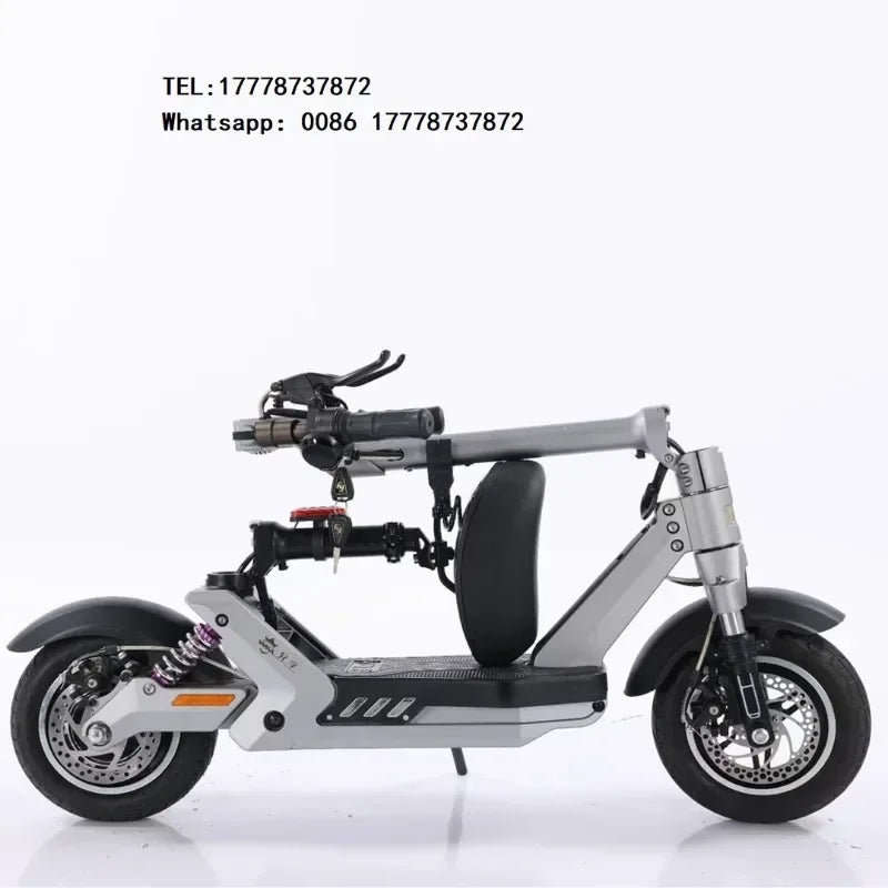 Mini electric 2-wheeler 400W 48V 12AH lithium battery adult sports mobility electric scooter convenient travel folding e bike