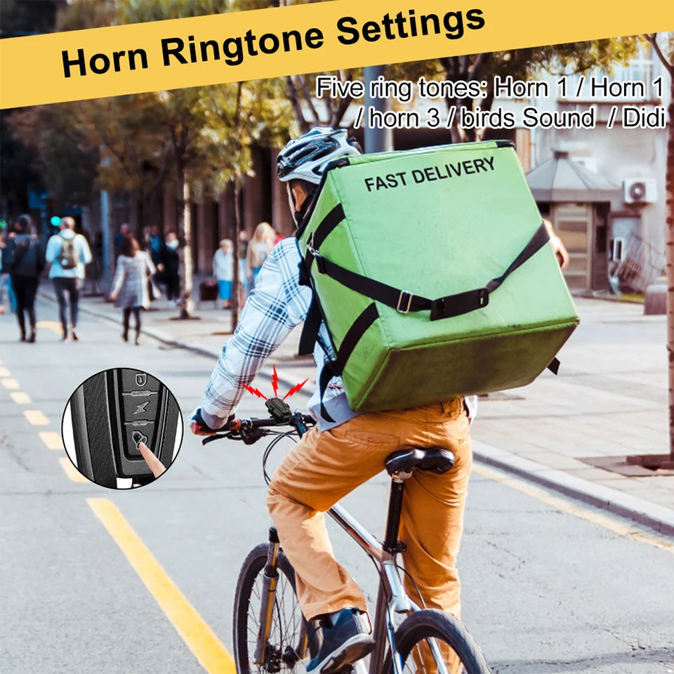 Rockbye Bike Bell USB Rechargeable Motorcycle Electric Horn MTB Road Cycling Remote Control Anti-theft Alarm Bicycle Accessories