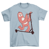 Sloth riding scooter t-shirt