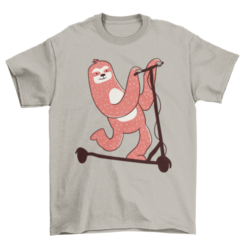 Sloth riding scooter t-shirt