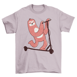 Sloth riding scooter t-shirt