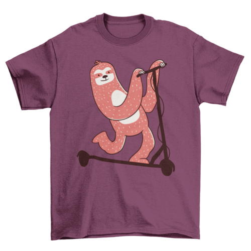 Sloth riding scooter t-shirt
