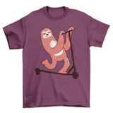 Sloth riding scooter t-shirt